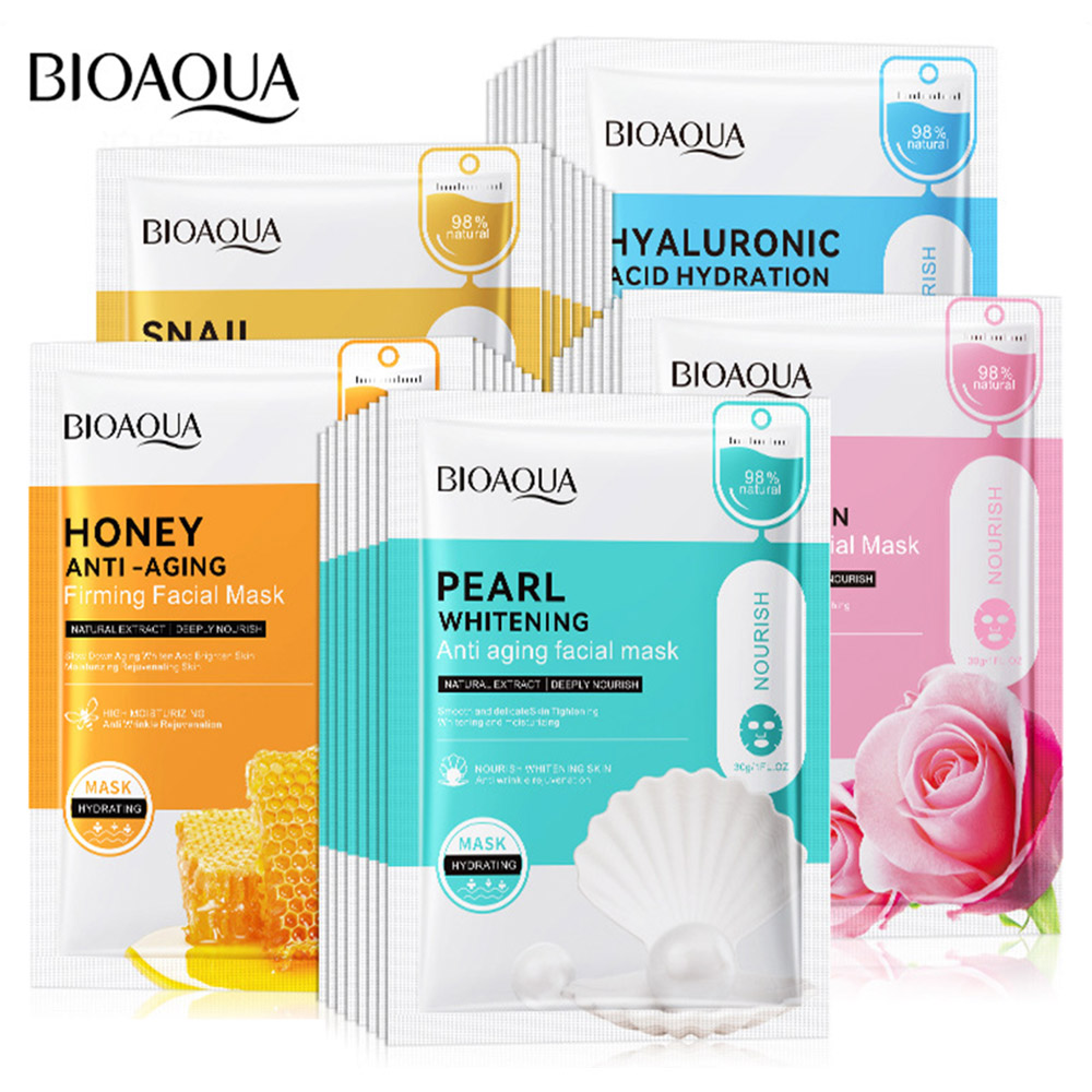 Skincare Bioaqua - 20pcs BIOAQUA Snail Hyaluronic Acid Face