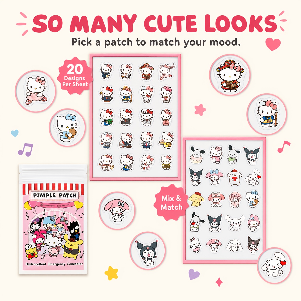 40/120PCS Hello Kitty acne pat - đánh giá và giá Skincare Acne