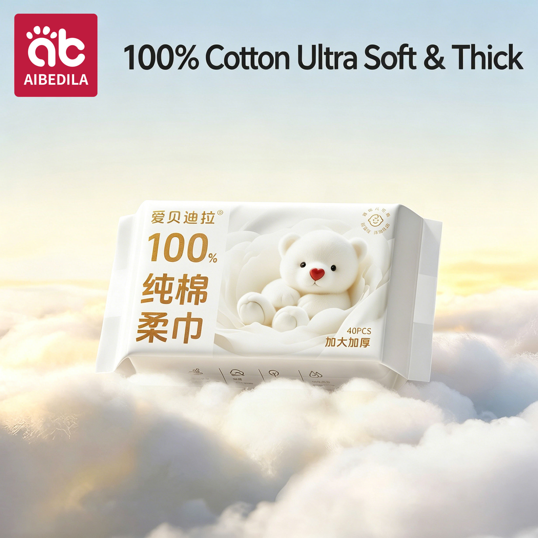 100% Cotton Dry Wipes Sensitiv - đánh giá và giá Skincare Newborn