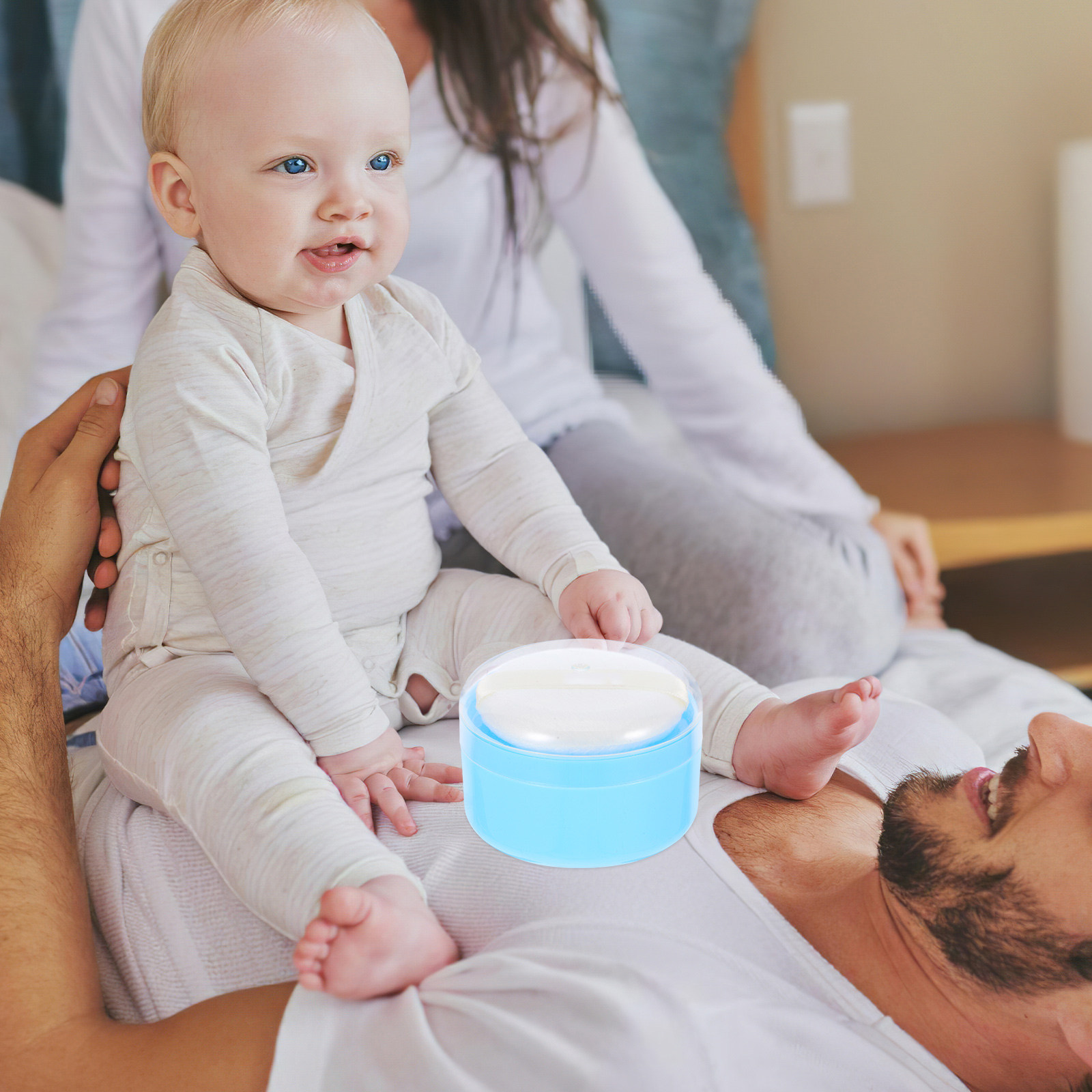 Baby Powder Puff Container Por - đánh giá và giá Skincare Newborn