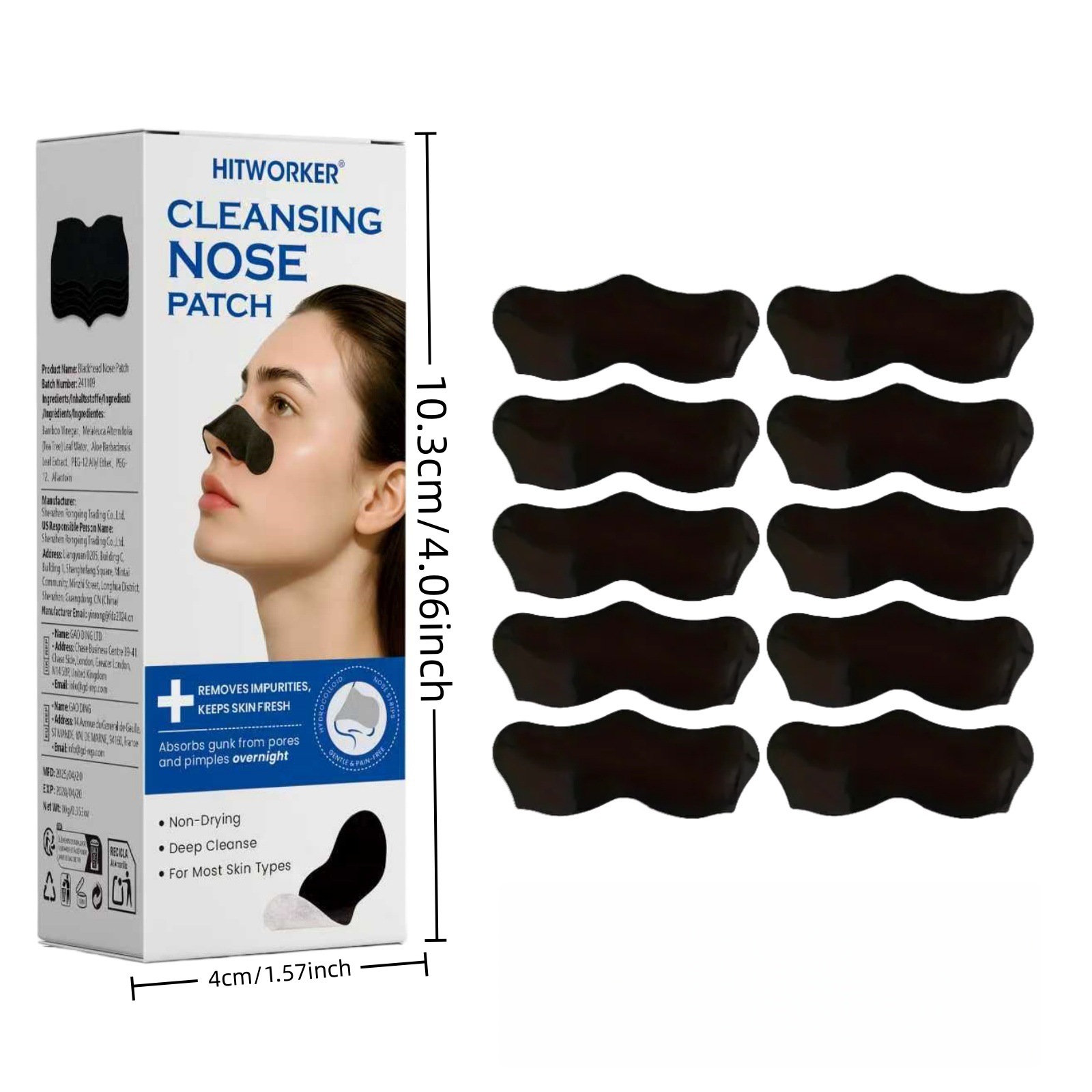 HITWORKER Blackhead Remover No - đánh giá và giá Charcoal Pore Strip
